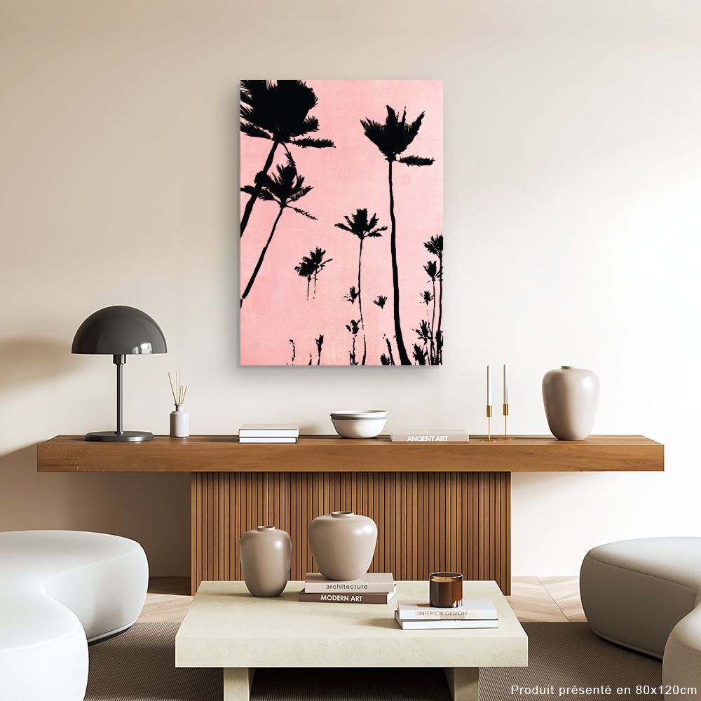 Tableau Palmiers silhouettés
