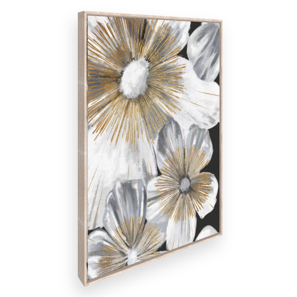 Toile Fleurs dorées élégantes