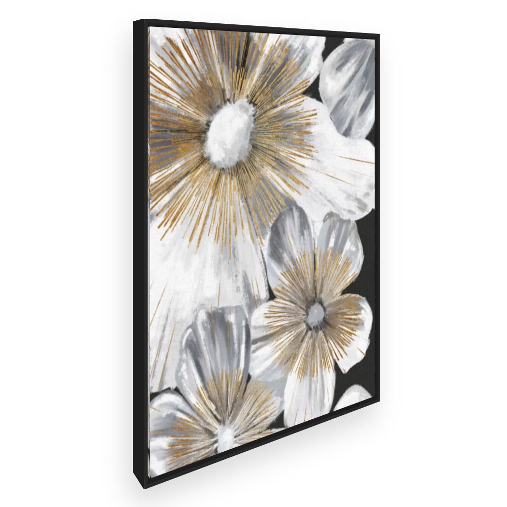 Toile Fleurs dorées élégantes