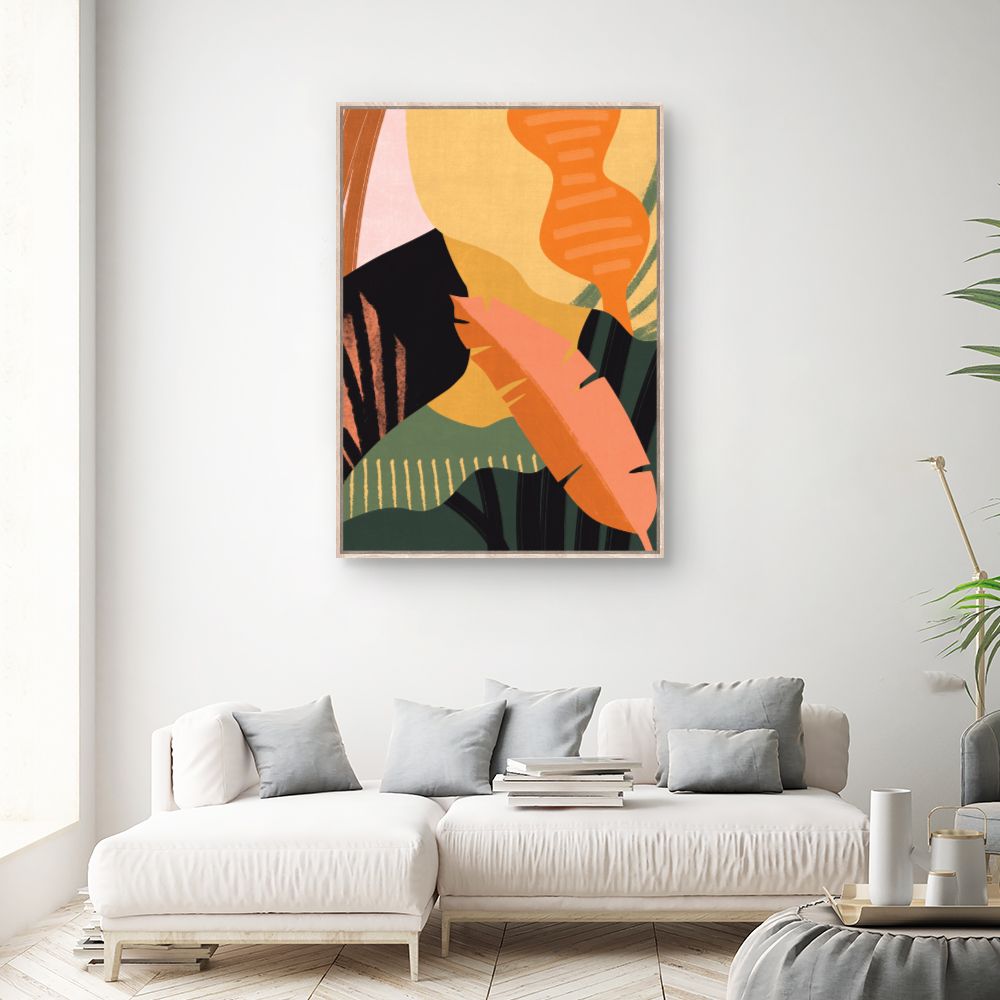 Tableau Feuilles exotiques vibrantes