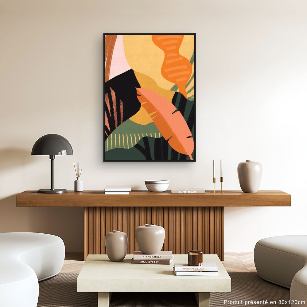 Tableau Feuilles exotiques vibrantes