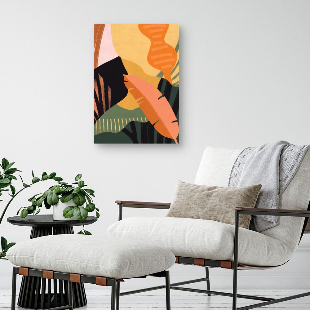Tableau Feuilles exotiques vibrantes