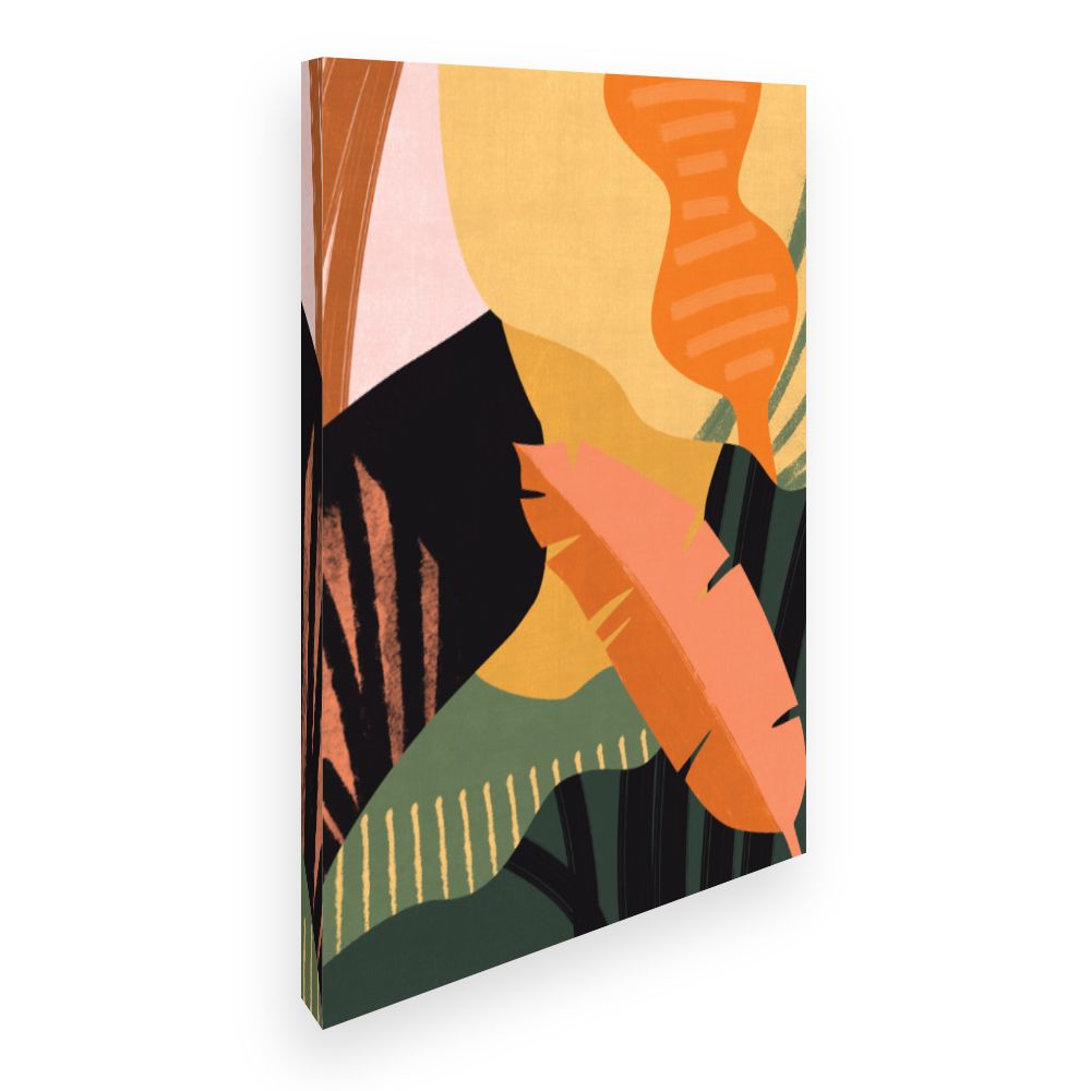 Toile Feuilles exotiques vibrantes