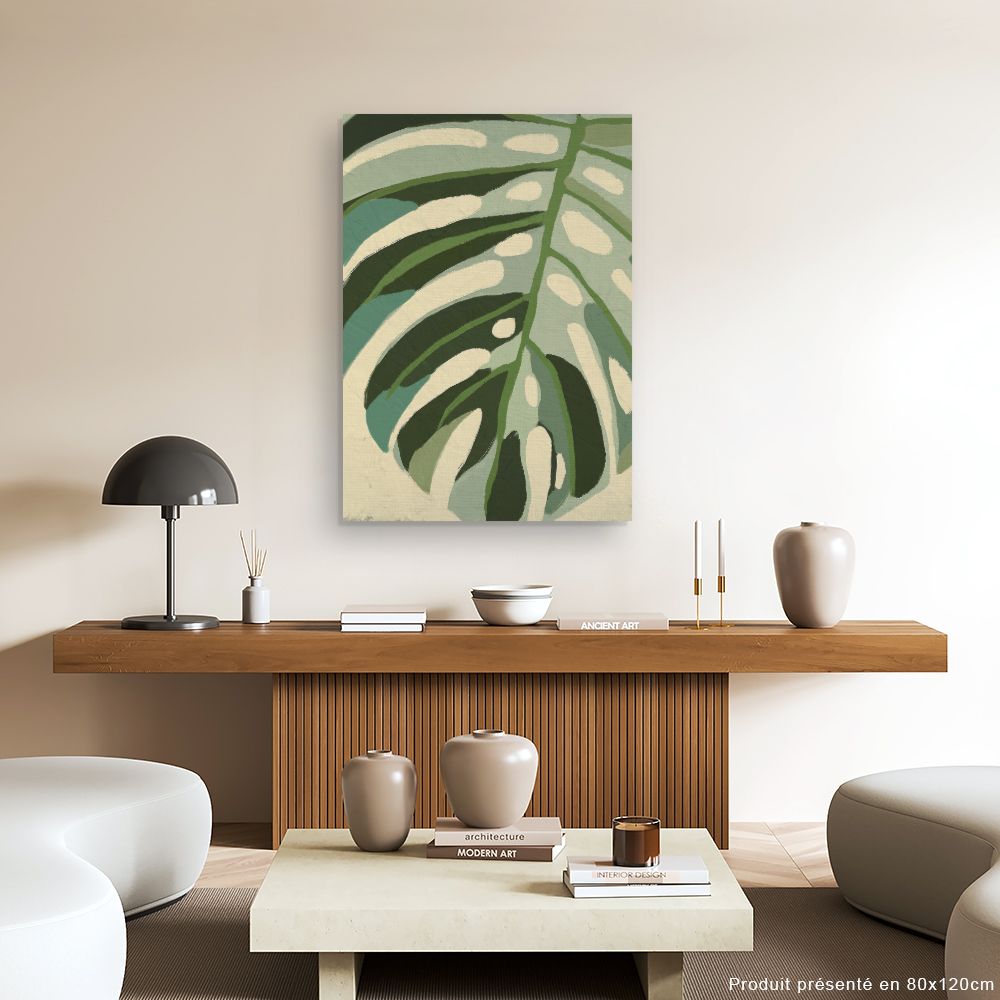 Tableau Feuille tropicale vibrante