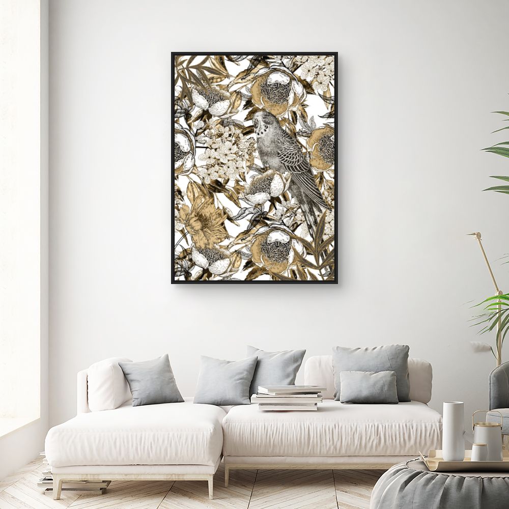 Tableau Oiseaux et fleurs