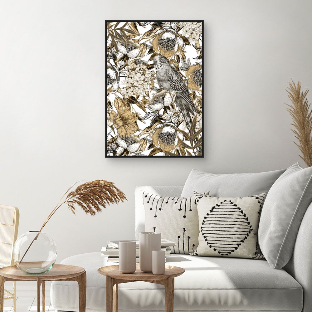 Tableau Oiseaux et fleurs