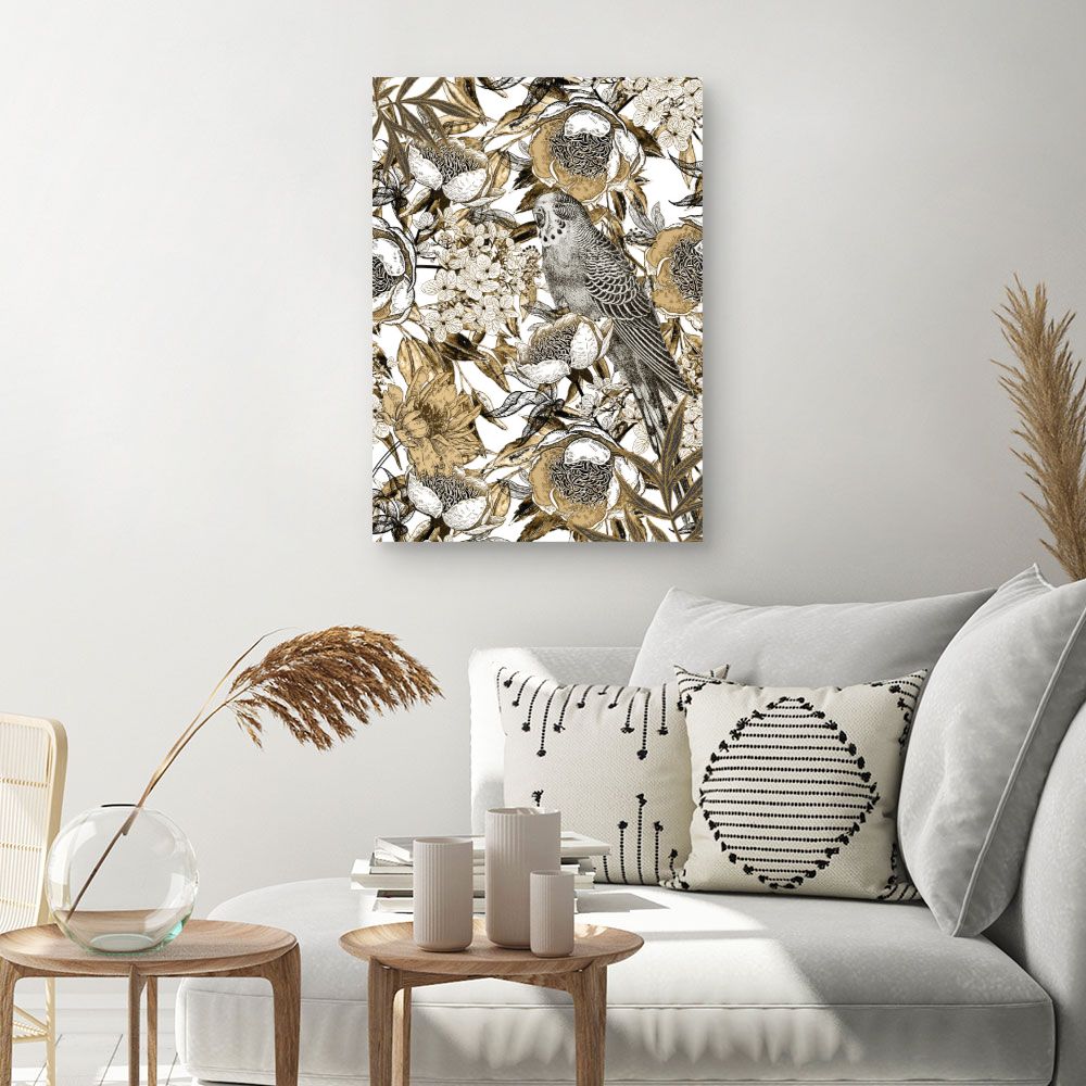 Tableau Oiseaux et fleurs