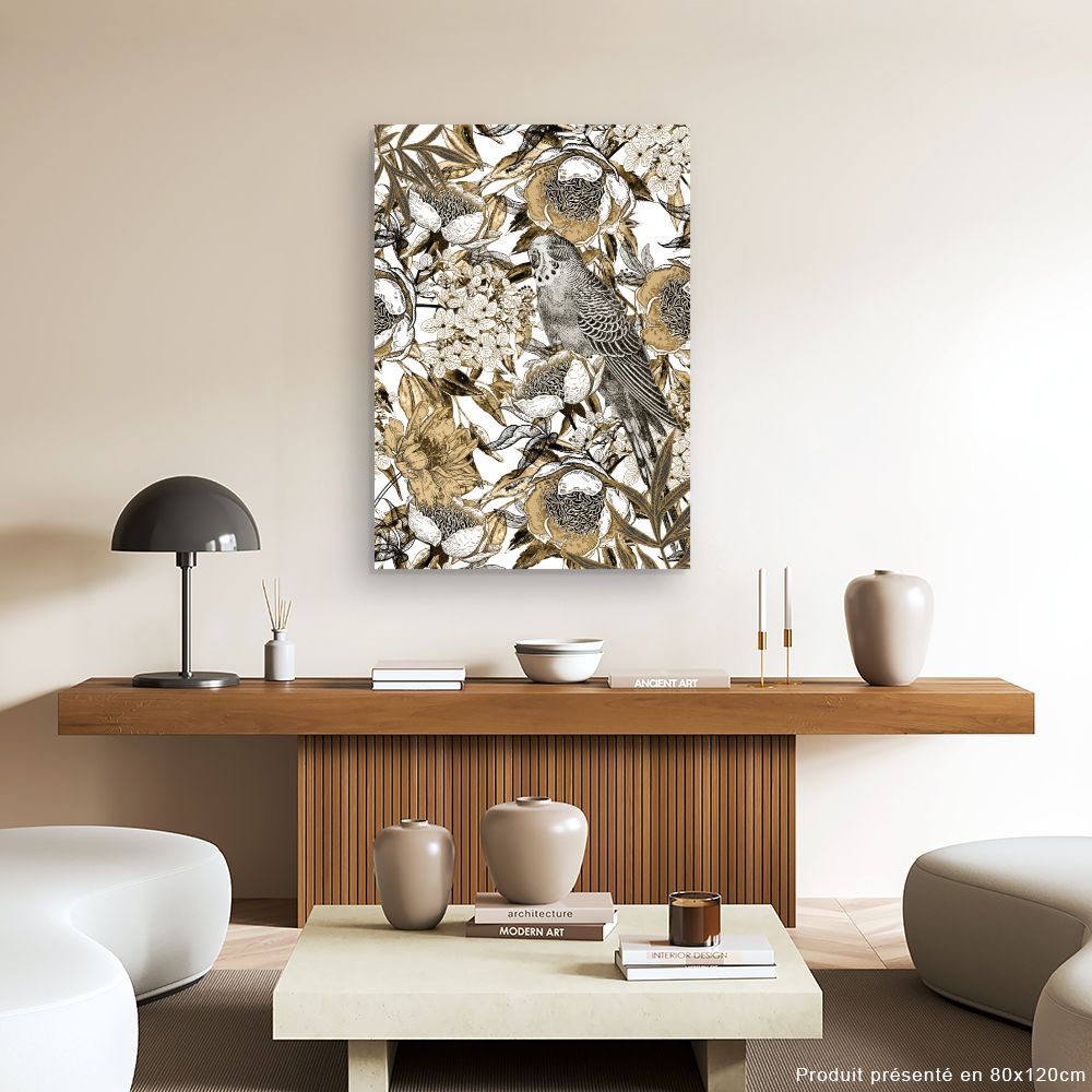 Tableau Oiseaux et fleurs