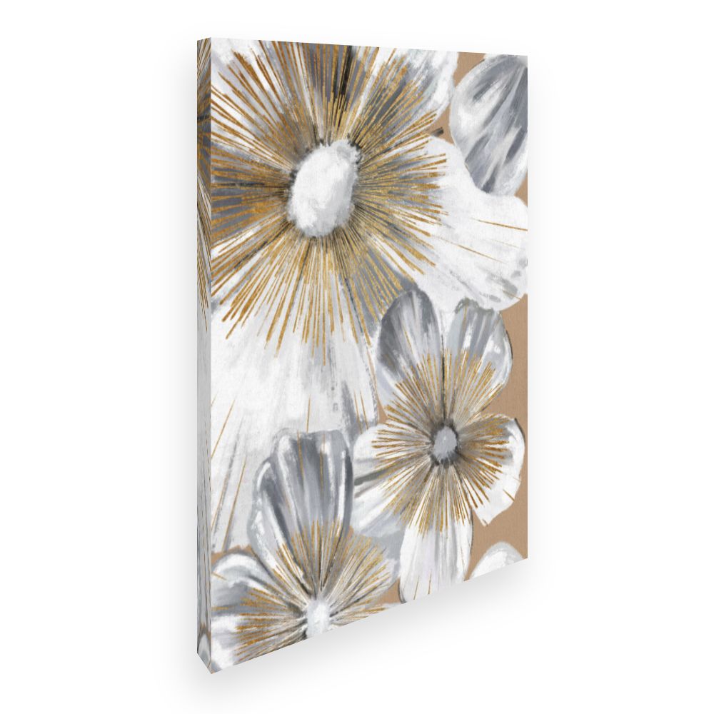 Toile Éclat floral doré
