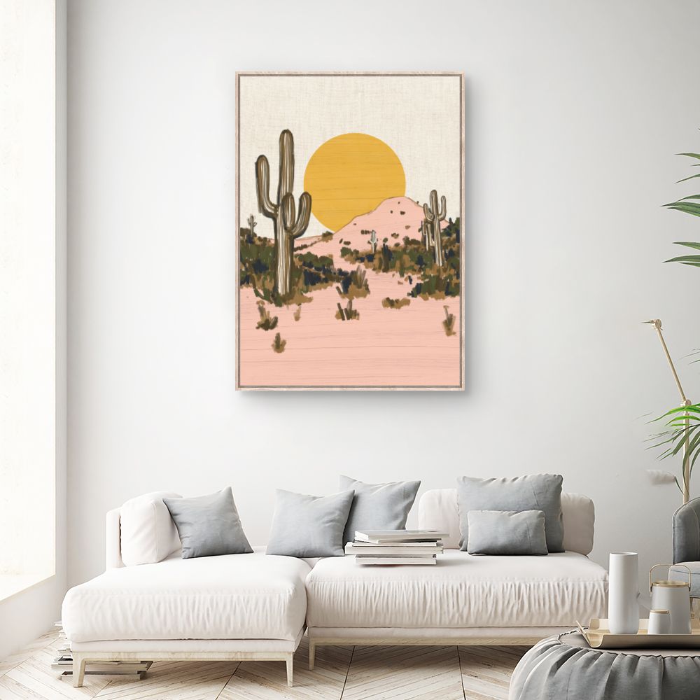 Tableau Cactus au coucher