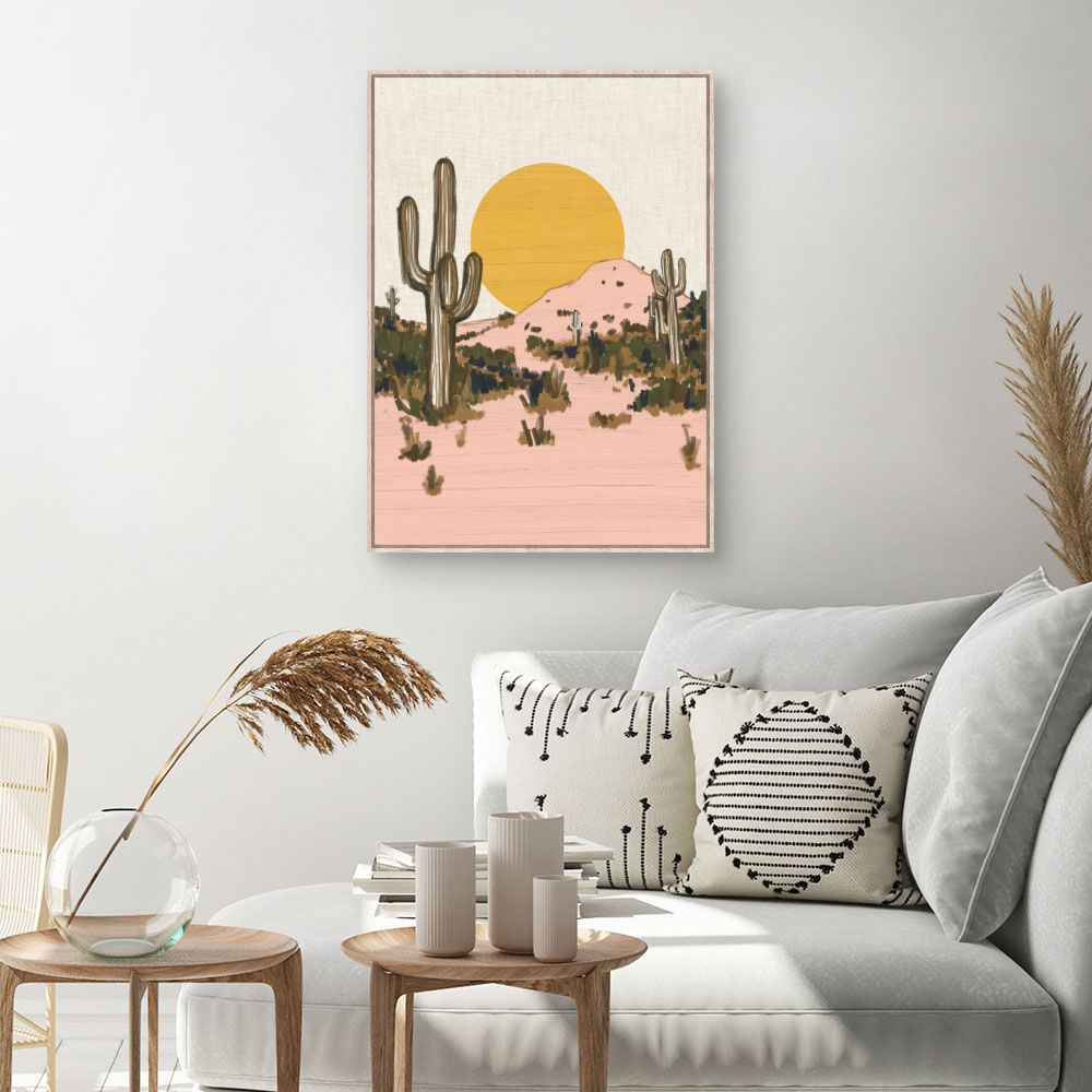 Tableau Cactus au coucher