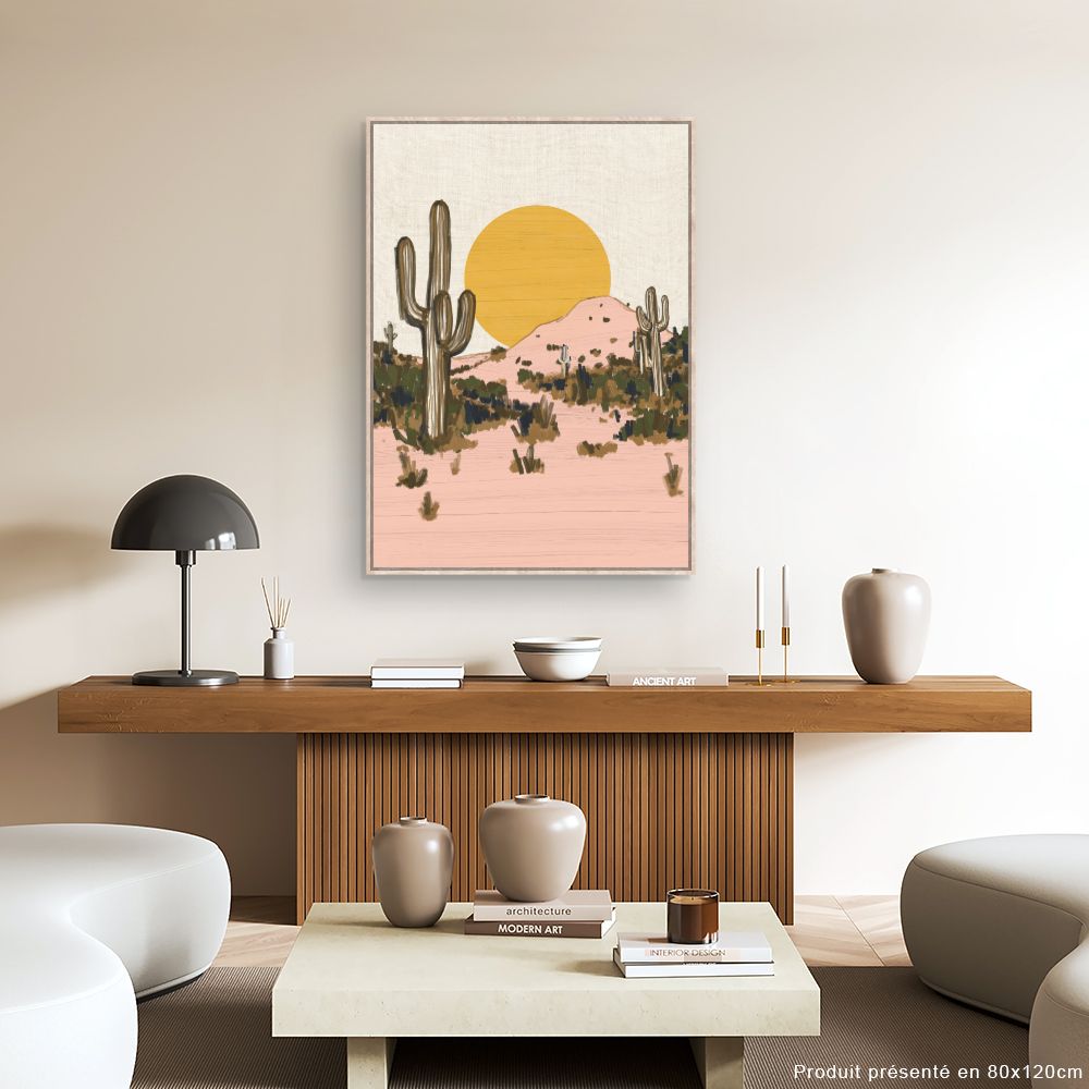 Tableau Cactus au coucher
