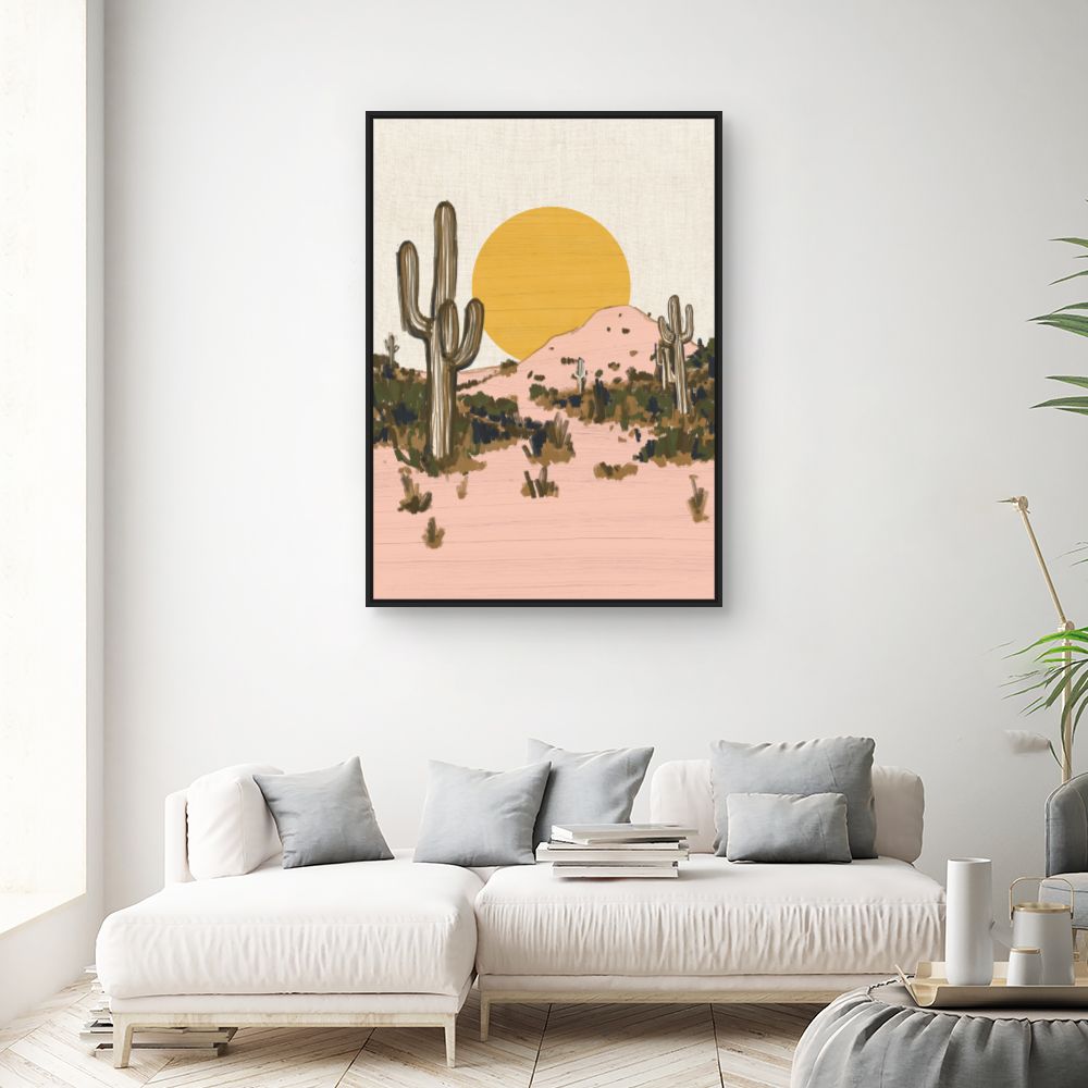 Tableau Cactus au coucher