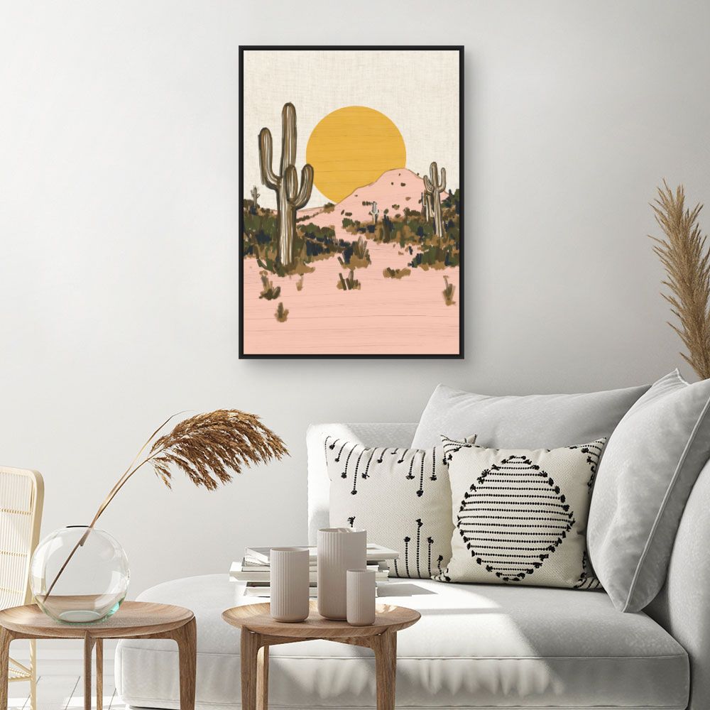Tableau Cactus au coucher