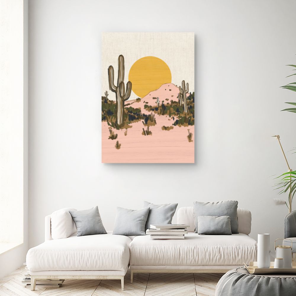 Tableau Cactus au coucher