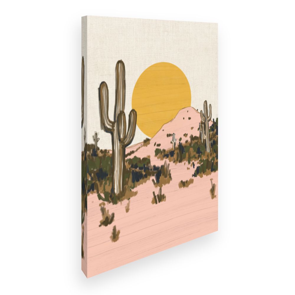 Toile Cactus au coucher