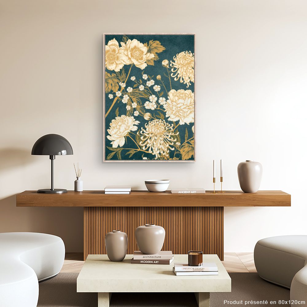 Tableau Fleurs dorées