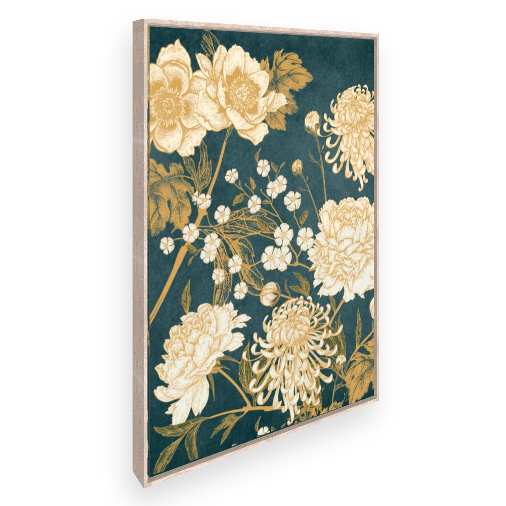 Toile Fleurs dorées