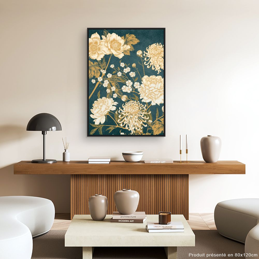 Tableau Fleurs dorées