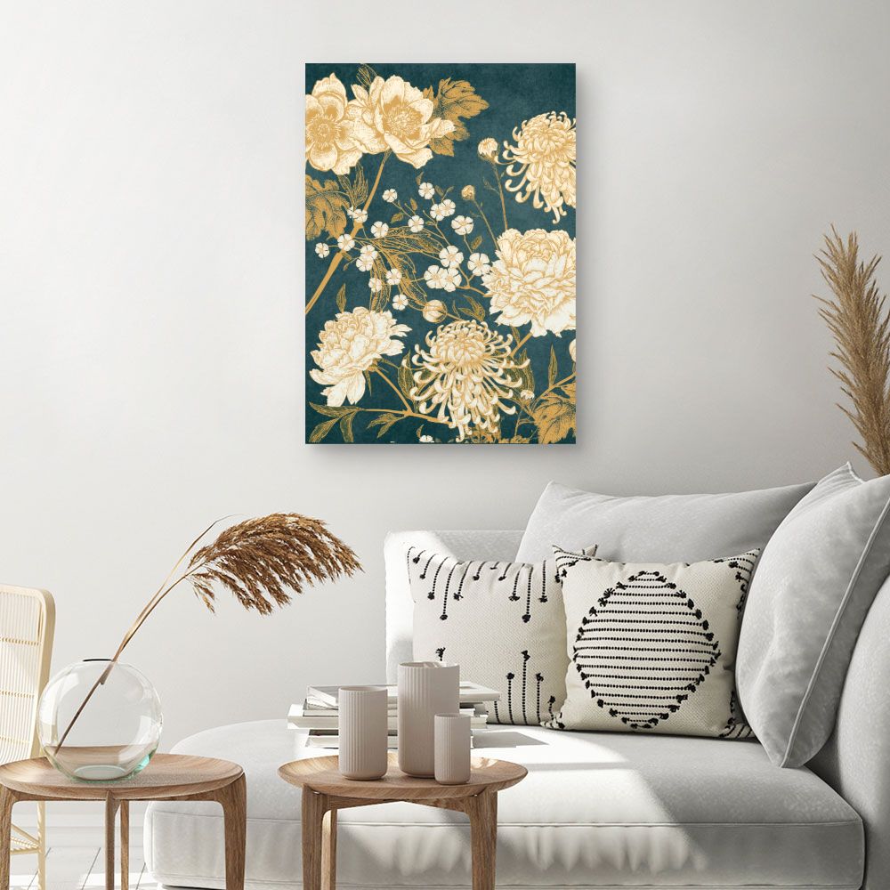 Tableau Fleurs dorées