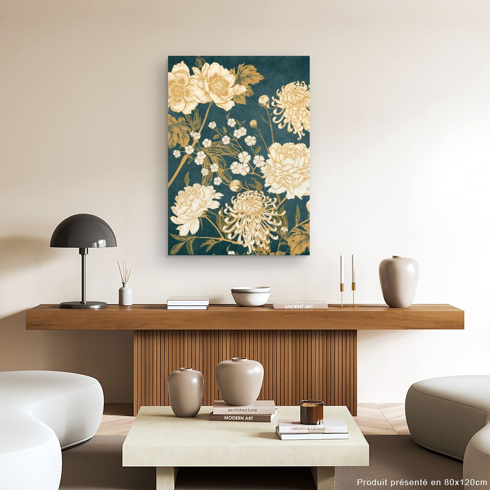 Tableau Fleurs dorées