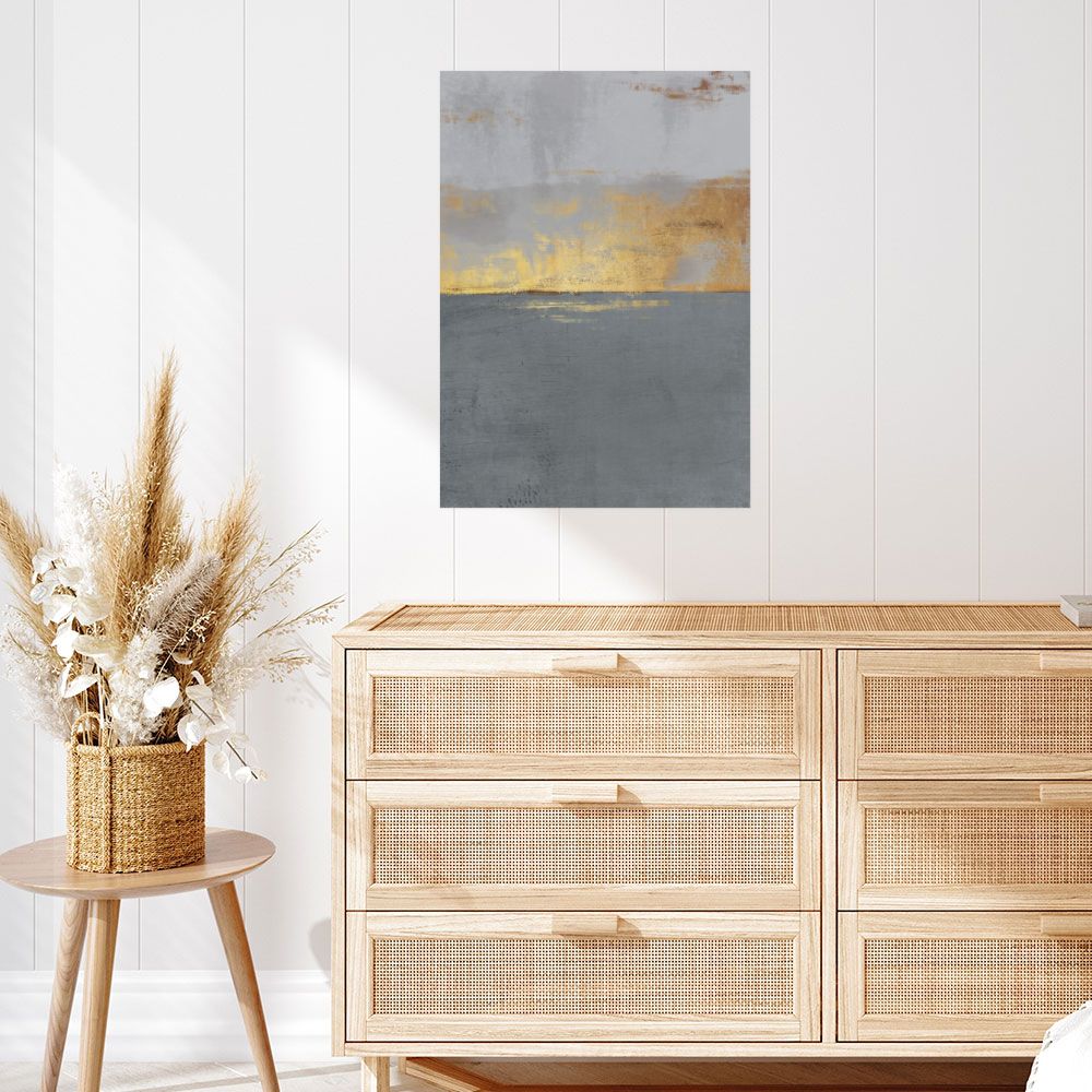 Affiche Horizon doré abstrait