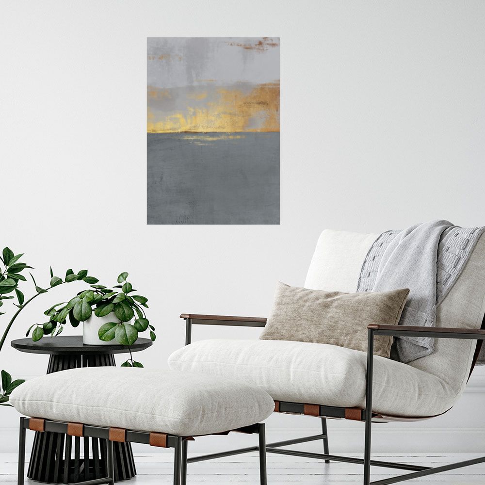 Affiche Horizon doré abstrait