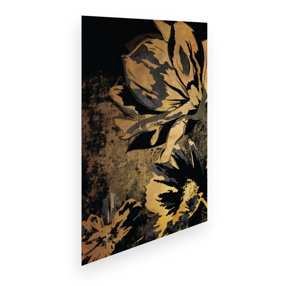 Affiche Fleurs dorées élégantes