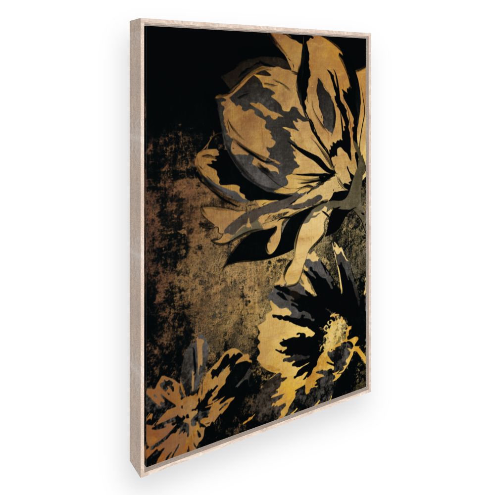 Toile Fleurs dorées élégantes