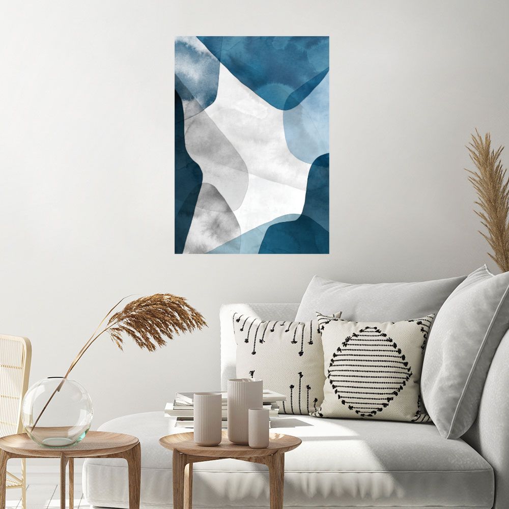 Affiche Ondulations bleues élégantes