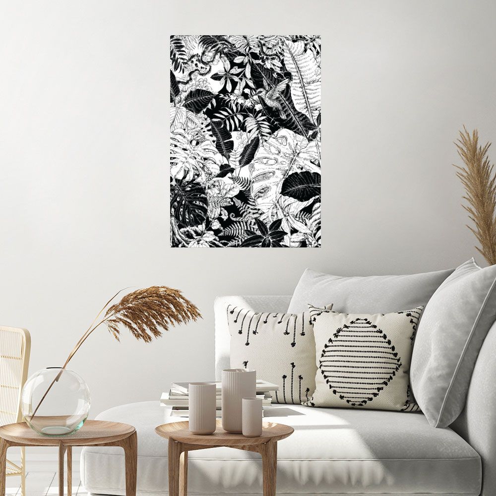 Affiche Jungle monochrome