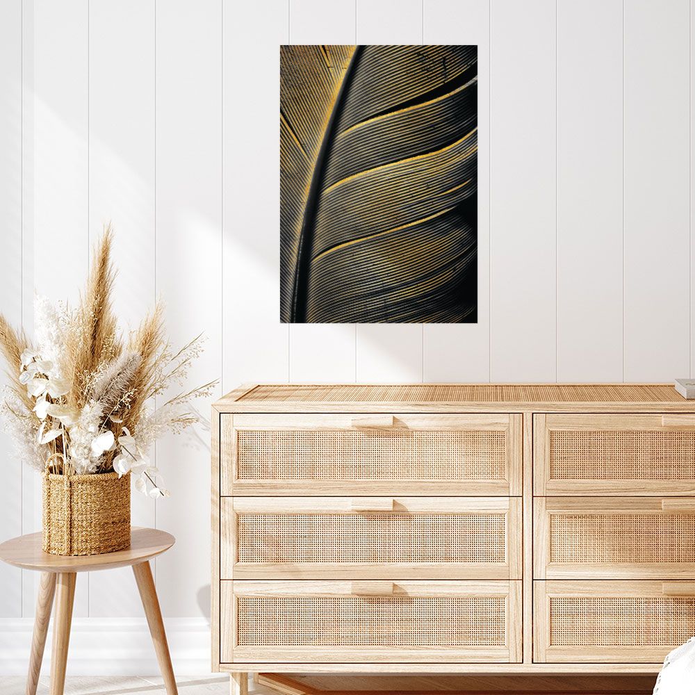 Affiche Plumes dorées