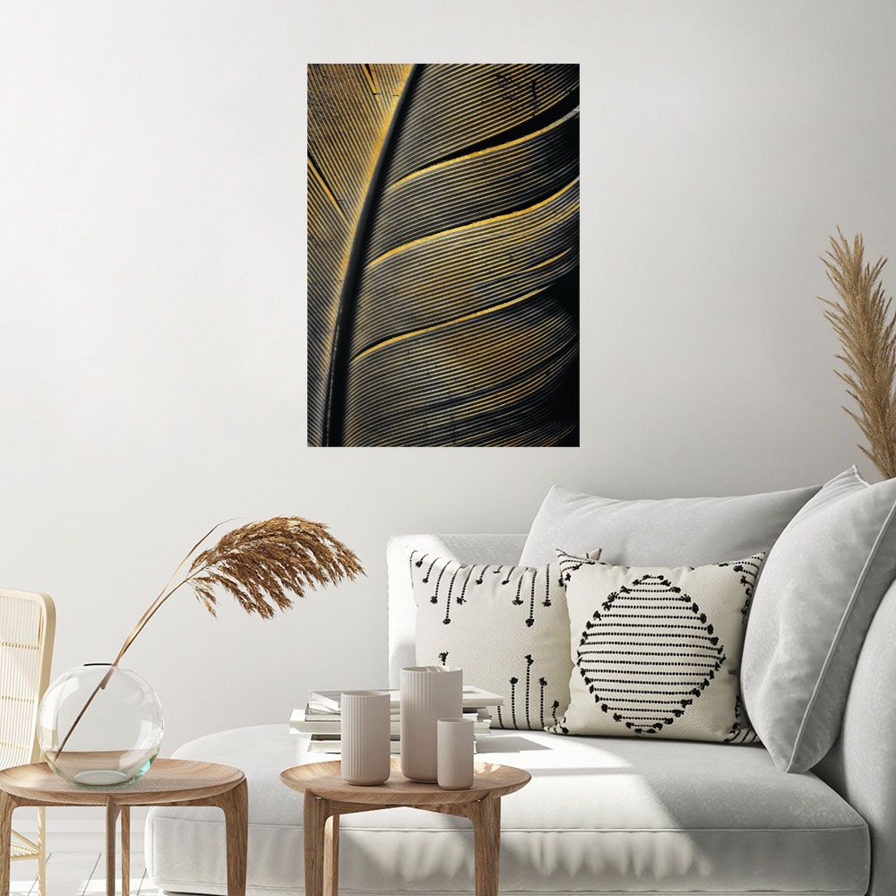 Affiche Plumes dorées