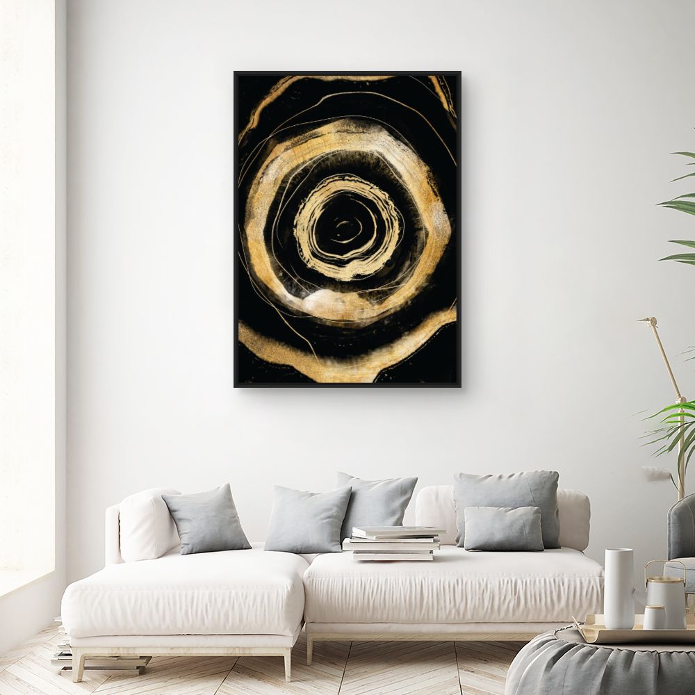 Tableau Spirales dorées hypnotiques