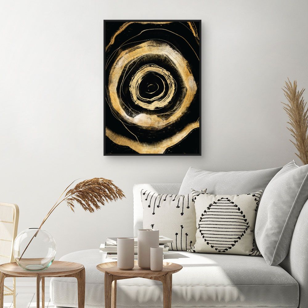 Tableau Spirales dorées hypnotiques