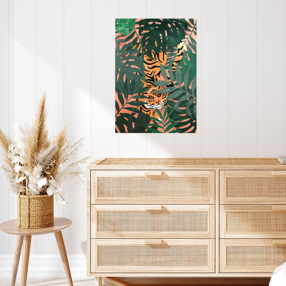 Affiche Tigre caché jungle