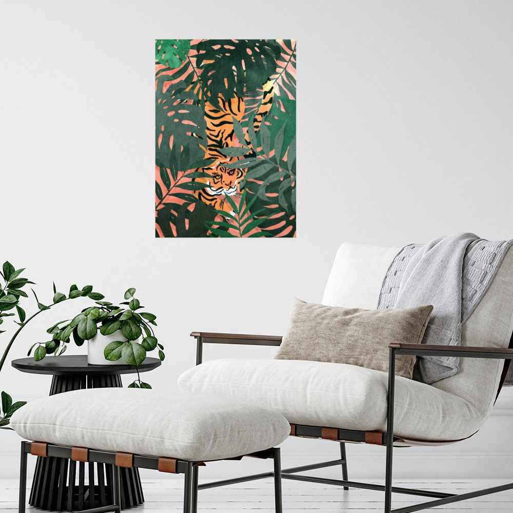 Affiche Tigre caché jungle