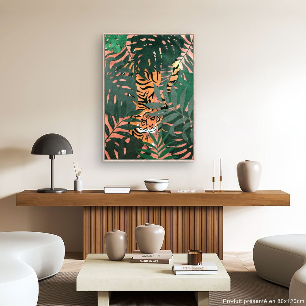 Tableau Tigre caché jungle