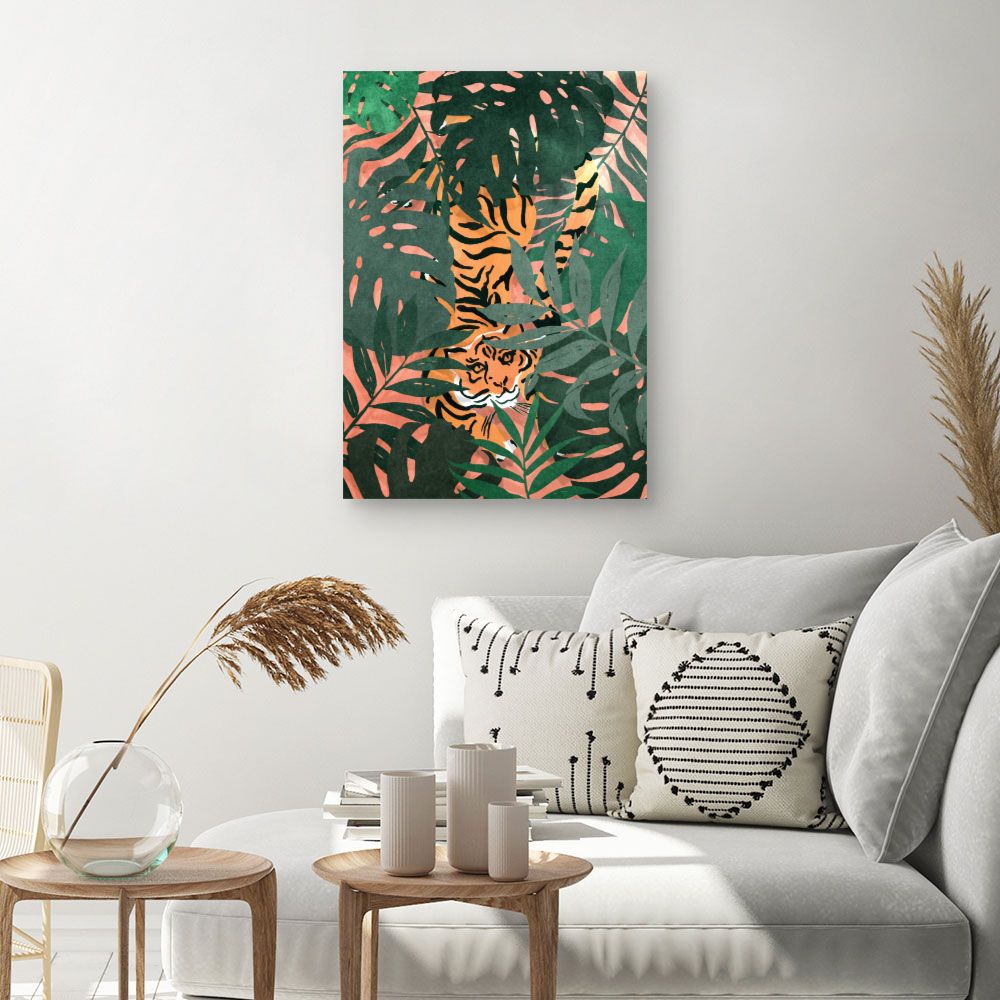 Tableau Tigre caché jungle