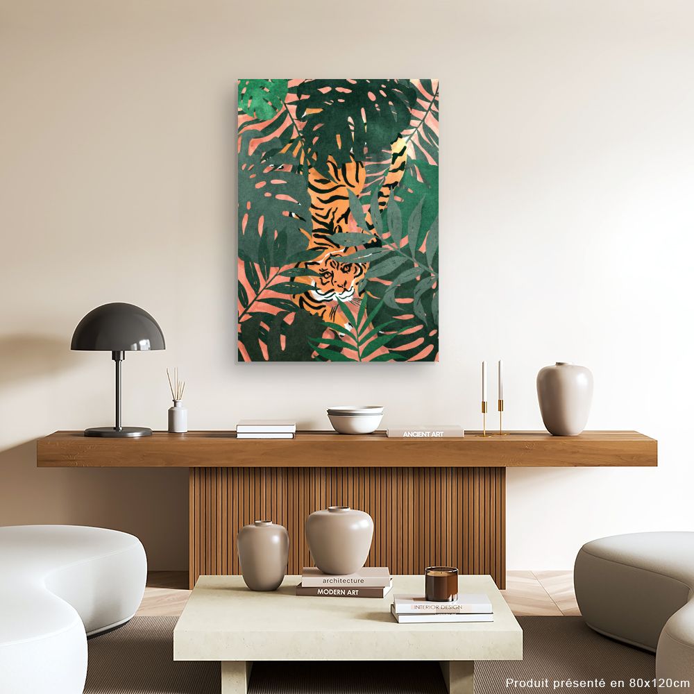 Tableau Tigre caché jungle