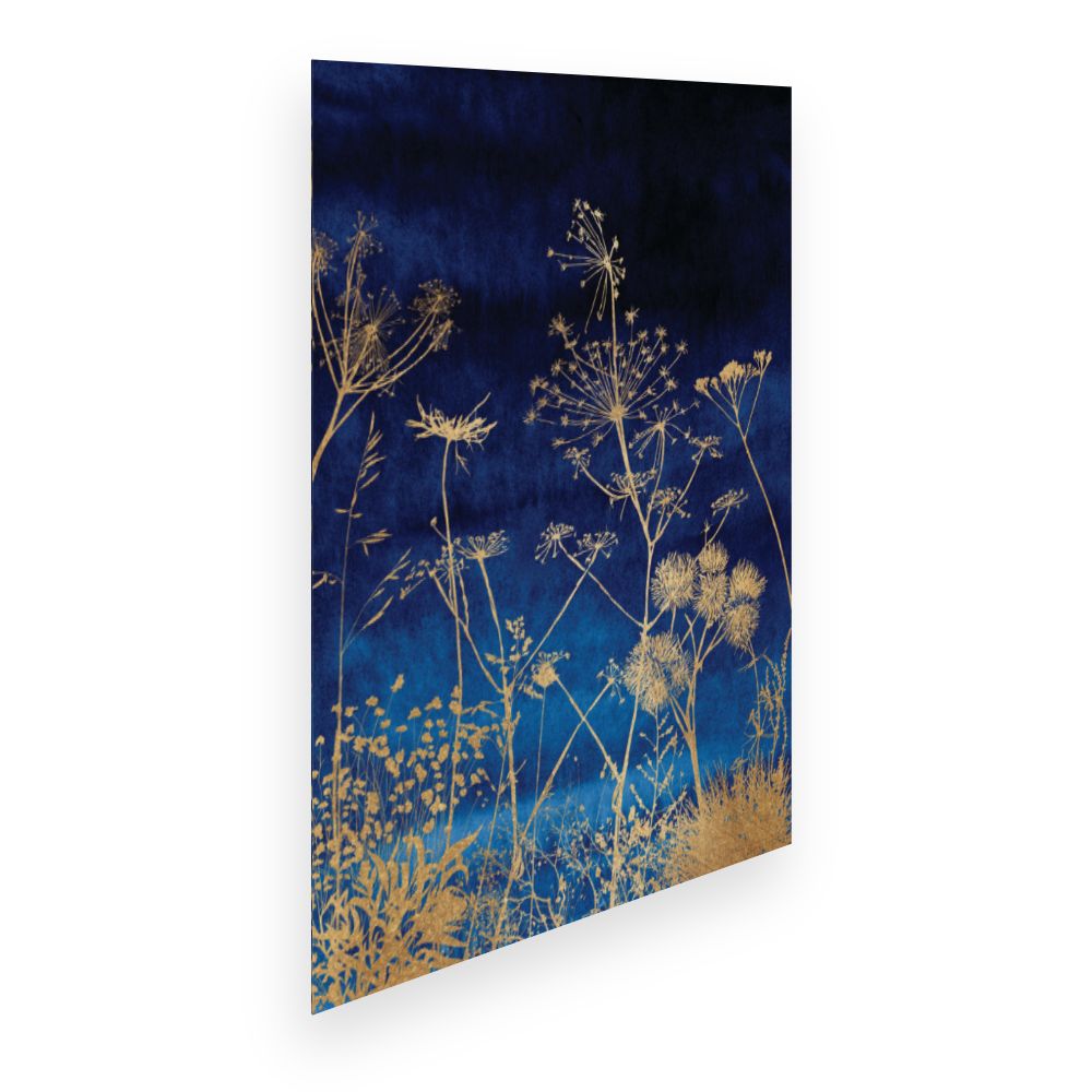Affiche Fleurs dorées nocturnes