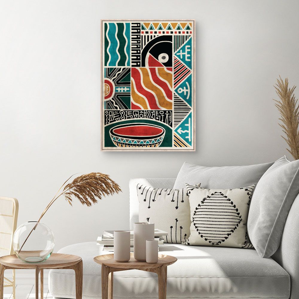 Tableau Motifs ethniques vibrants