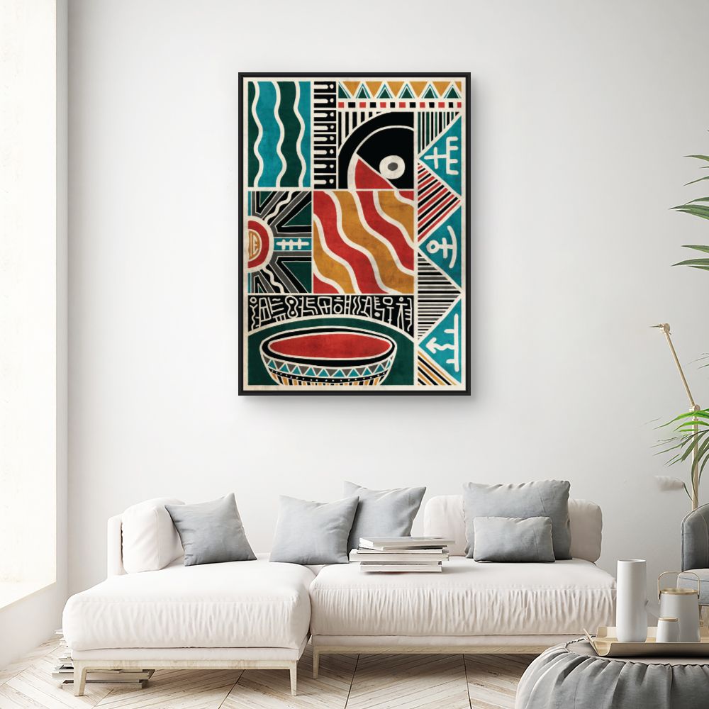 Tableau Motifs ethniques vibrants