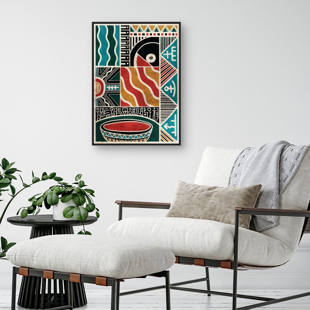 Tableau Motifs ethniques vibrants