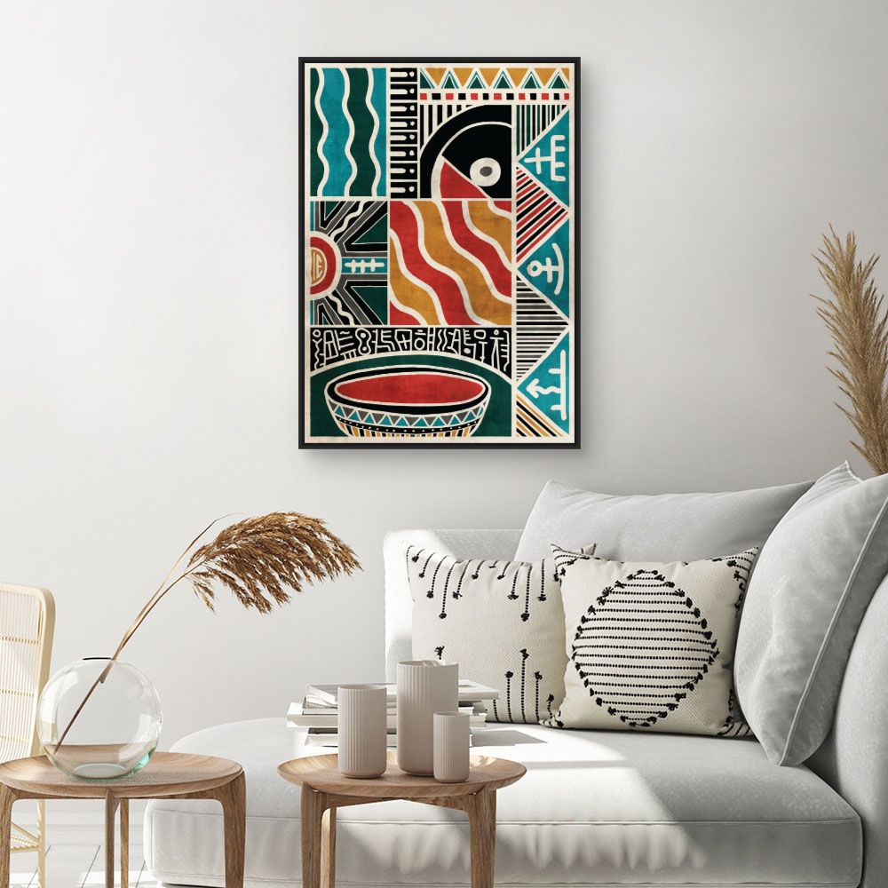 Tableau Motifs ethniques vibrants