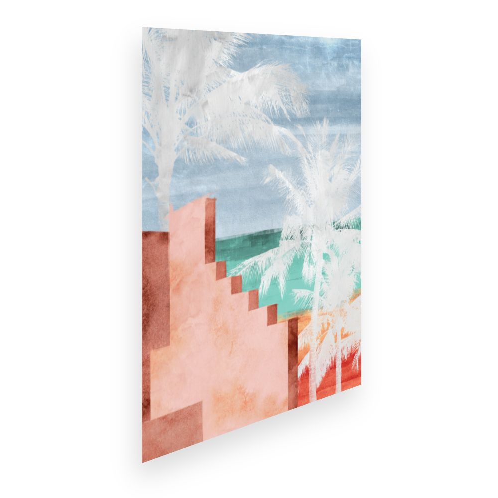 Affiche Palmiers et escaliers