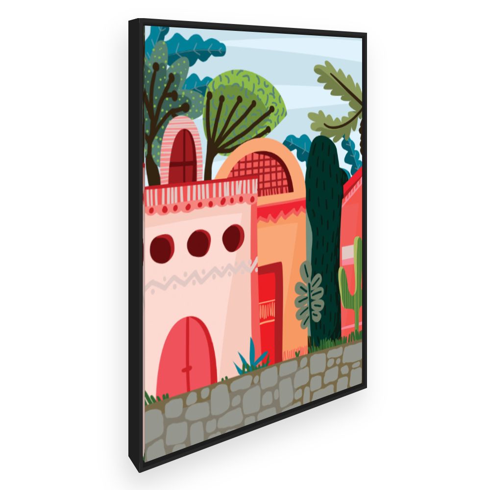 Toile Maisons colorées
