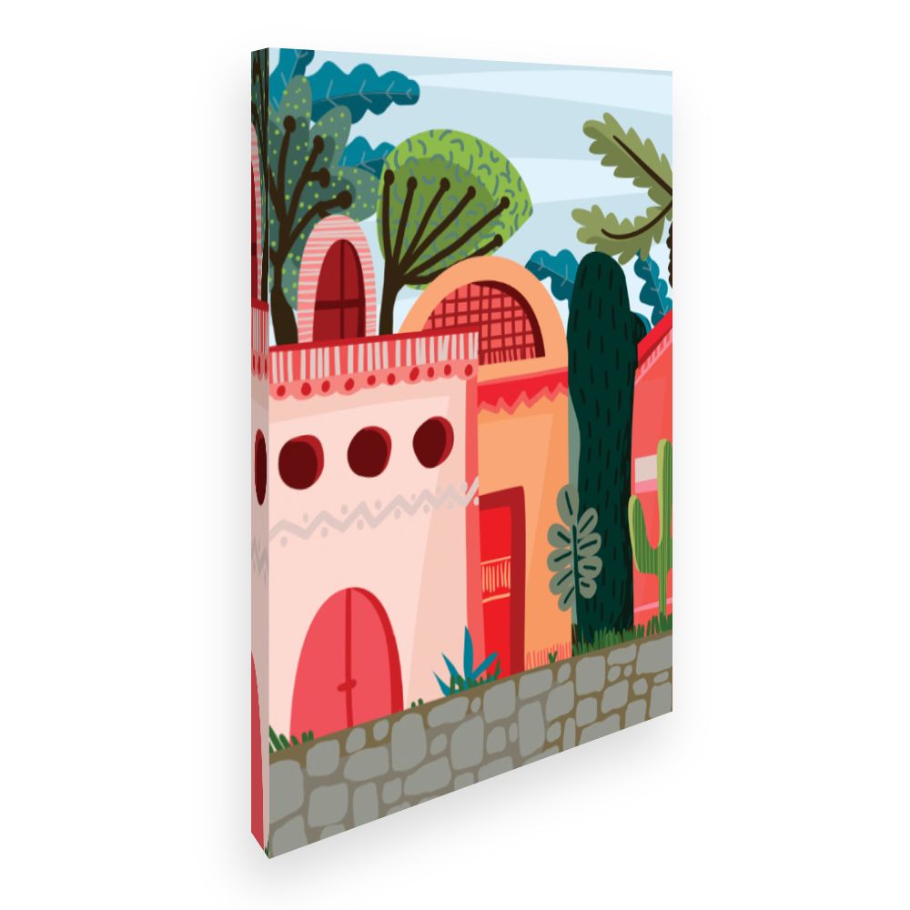 Toile Maisons colorées