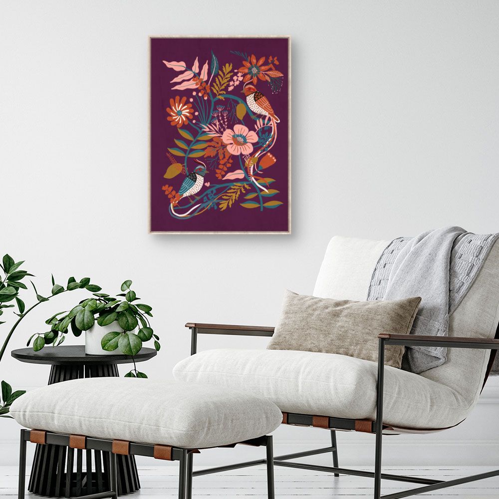 Tableau Oiseaux et fleurs