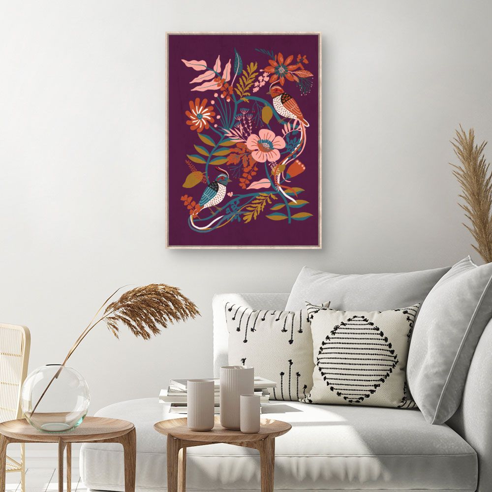 Tableau Oiseaux et fleurs